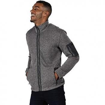 Regatta Garret-Forro Polar Efecto Punto, con Cremallera Integral Y Bolsillos Fleece, Hombre, Rock Grey/Seal Grey, M