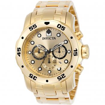 Invicta Pro Diver - SCUBA 0074 Reloj de Pulsera para Hombre con Correa en Oro Amarillo y Dial Metálico