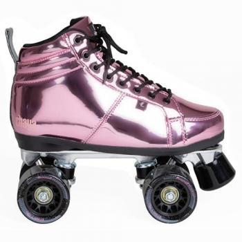 Patines de cuatro ruedas Chaya Vintage Pink Laser para mujer, color rosa con diseño láser