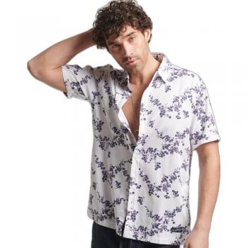 Superdry Men's Vintage Logo Hawaiian Short Sleeve Shirt - Optic Blossom (S)