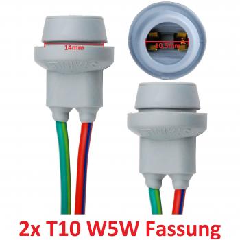 L & P B578 2 x T10 W5 W goma Capacidad goma Casquillo portalámparas Socket de cristal para W2,1 x 9,5d. Bombillas incandescentes Bombillas Lámpara