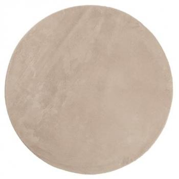 Alfombra de pelo corto suave lavable HUARTE Ø 80 cm Color Antracita, Beige, Crema y Arena - Alfombra de Piso para Sala de Estar, Dormitorio, Habitación y Salón