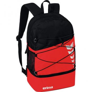 Erima Mochila Six Wings 25l Rojo, Negro Adulto con capacidad de 25 litros, diseño ergonómico, múltiples compartimentos y correas ajustables