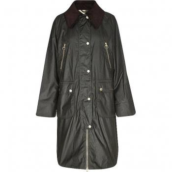 Barbour Ebberston Women's Long Waxed Trench Coat - Brown, Size 34