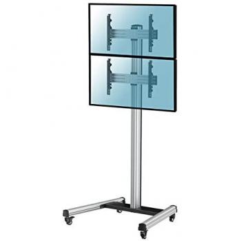 Soporte de Suelo con Ruedas Kimex para 2 TV 40-65 Altura 240cm VESA 600x400 Máx. 50Kg