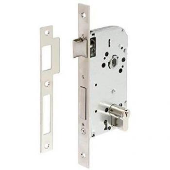 Tesa Assa Abloy 13048CAI Cerradura de embutir para puertas de madera Con Cilindro Inoxidable Entrada 40 mm / Frente Cuadrado 130