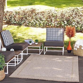 Alfombra Exterior/Interior Efecto Yute Beige 120x170 cm - Surya