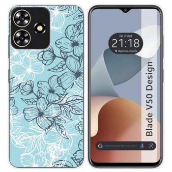 Funda de Silicona para Zte Blade V50 Design 4G con Diseño de Flores 03