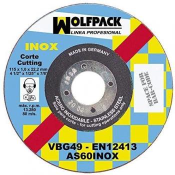 Disco Corte Abrasivo Inoxidable 125x1,0x22,2 mm.
