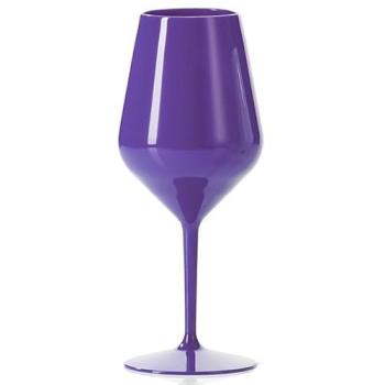 Copa Reutilizable de Tritán Morada Irrompible para Vino 470ml - Resistente y Apta para Lavavajillas