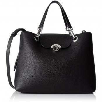 Tommy Hilfiger AW0AW04000, Bolso Bandolera Mujer, Negro
