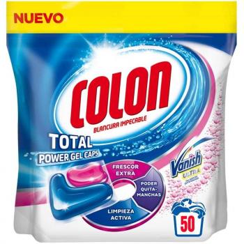 Colon Detergente para Lavadora de Ropa formato Capsulas con Quitamanchas Vanish - 50 dosis, 50 x 21.7g