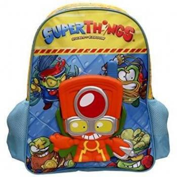 CYP-MC-12-SZ Mochila SUPERTHINGS ¡con Personaje Squishy Adaptable 41X15X32 CM, Color Azul, Mediano