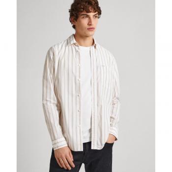 Camisa Pepe Jeans Preston de hombre en color blanco con estampado de rayas