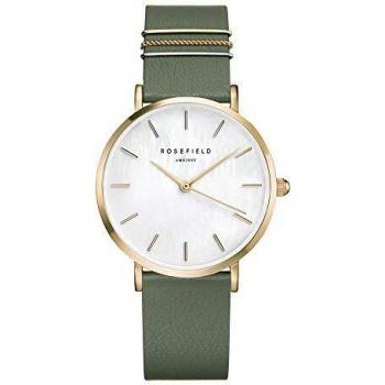 Rosefield West Village Women's Watch WFGG-W85 - Olive Green Gold Leather (Ø 33 mm)