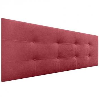 Cabecero Acolchado Capitone 160cm en Tela Acualine Rojo con Grosor de 8cm para Camas Matrimonio e Individual