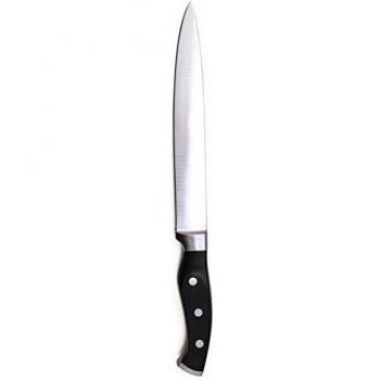 IRIS 3743 Cuchillo Cocina, Acero Inoxidable, Negro, 6.3 x 38 x 2.2 cm