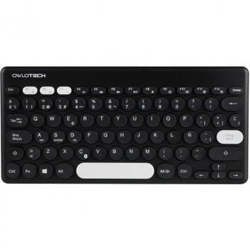 Owlotech K500W Teclado Bluetooth para Tablets, Teclado Owlotech Negro, Conexión Bluetooth, Diseño compacto y portátil, Compatible con múltiples dispositivos (tabletas y smartphones), Batería recargable de larga duración,