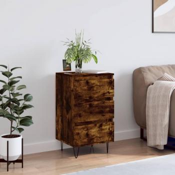 Aparador de madera de ingeniería en color roble ahumado, dimensiones 40x35x70 cm, mueble de almacenaje para salón, buffet, armario auxiliar y armario de almacenamiento