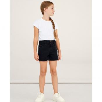 Pantalones cortos de niña vaqueros negros de cintura alta Name It Randi Taya Mom