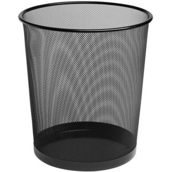 Papelera Metálica de Rejilla Negra Bismark 12L 21x27.5cm Modelo 324518