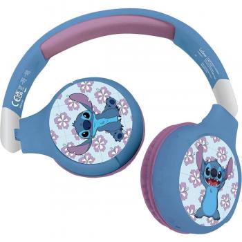 Auriculares inalámbricos Bluetooth Stitch Disney con diseño de personaje, conectividad Bluetooth, sonido estéreo, almohadillas cómodas, control de volumen y micrófono integrado