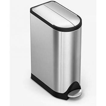 simplehuman, cubo mariposa con pedal, acero inoxidable cepillado, 18 L