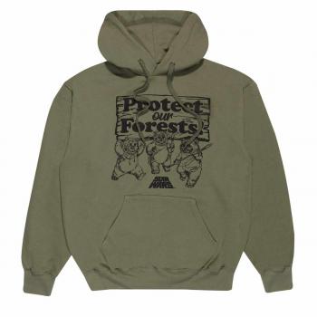 Sudadera con capucha unisex de Star Wars Protect Our Forests en color oliva, talla M