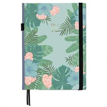 Takenote Libreta Bullet Journal Tropical/Libreta Punteada - 19x25 cm- Encuadernación Suisse- Tapa Dura en Tela- 188 Páginas en Papel Premium