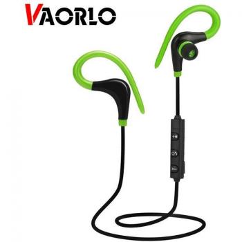 Auriculares deportivos Bluetooth VAORLO con gancho para la oreja, subwoofer HiFi estéreo, micrófono y resistencia al agua - color verde