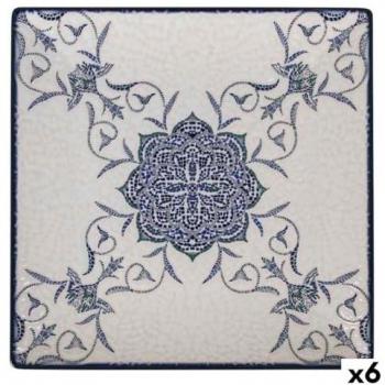 Plato Llano La Mediterránea Rosetta 24x24 cm (6 Unidades)