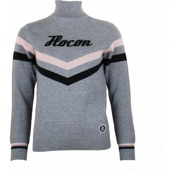 Peak Mountain Acioto Women's Turtleneck Sweater in Heather Grey