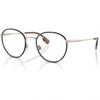 Burberry Hugo Be1373 1109 51 Round Gold/Havana Men's Eyewear