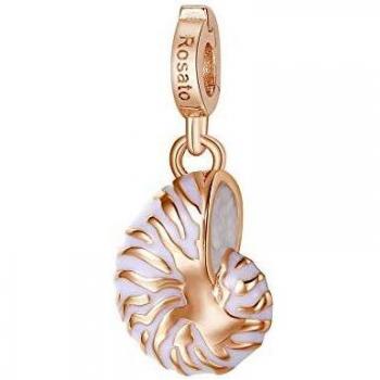 Rosato Charm Forma de Concha de mar, Plata galvanizada en Oro Rosa, Medida 21 mm