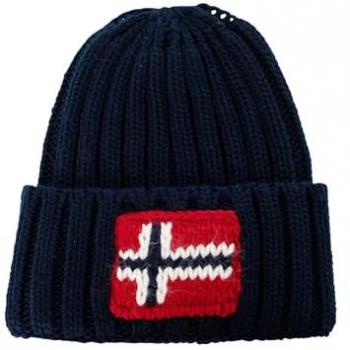 Napapijri F-Semiury Flag Patch Beanie - Blue Marine - One Size - Female