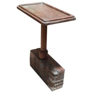 Mesa auxiliar de centro de madera acabado artesanal marrón 46x23x49h cm de estilo Artesanal