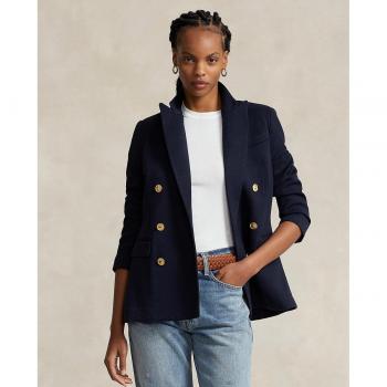 Ralph Lauren Women's Knit Blazer with Pockets and Buttons - Blue, Size XS