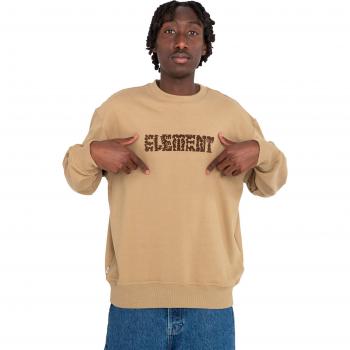 Element Men's Khaki Lightweight Crewneck Sweatshirt - Cornell Cipher Design, Size S