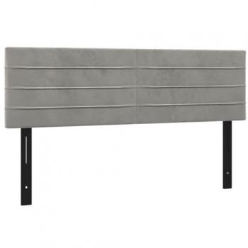 Cabeceros 2 unidades terciopelo gris claro 72x5x78/88 cm