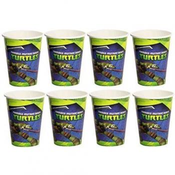 Generique - Lote de 8 Vasos de cartón Tortugas Ninja