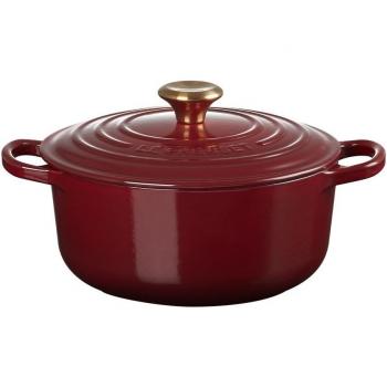 Cocotte Redonda Evolution Le Creuset de Hierro Fundido Esmaltado en Color Rojo, Disponible en Tamaños de 18 a 34 cm