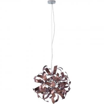 Lámpara colgante Lucande Kaelor, Ø 46 cm, color cobre, aluminio, diseño moderno para salón y comedor, 5 llamas G9