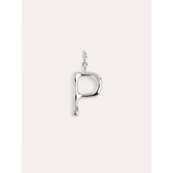 Charm Singularu Letter XL - Colgante Inicial en Aleación de Metales Bañado en Rodio - Letra P