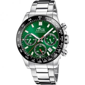Reloj Lotus Freedom 18912/5 para Hombre, Esfera Verde, Caja de Acero Inoxidable 316L Plateado