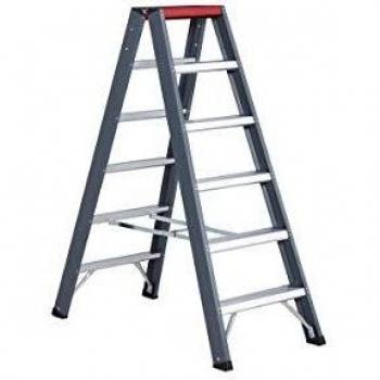 Escalera doble acceso Altrex Falco FDO 2x6, 6 peldaños, altura de trabajo 3.40m, beidseitig begehbar (acceso por ambos lados)