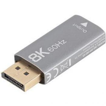 Adaptador Lanberg 8K DisplayPort Macho a HDMI Hembra Plata