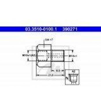 Adaptador ATE para Tubería de Freno 03.3510-0100.1