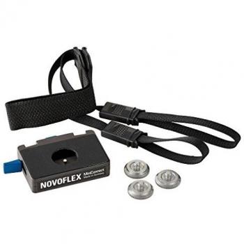Base de conexión Novoflex MC-Profi para cámaras digitales con sistema de acoplamiento rápido y piezas de conexión, color negro
