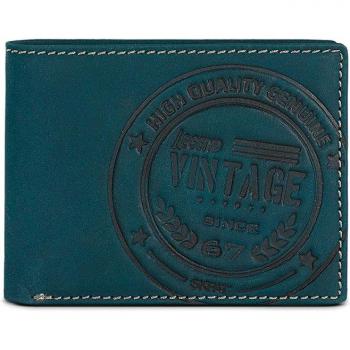 Cartera de hombre SKPAT Vintage de piel en color azul