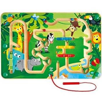Hape- Wooden Jungle Maze Laberinto magnético de Madera de la Selva